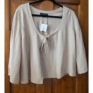 Willi Smith 100% Merino Wool tie Cardigan Sweater Layering Cottagecore New